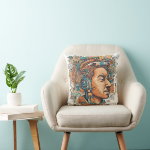 Coussin Afro Boho Queen - Artiste coloré