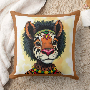 Coussin afro-kwanzaa Animaux sauvages déguisés