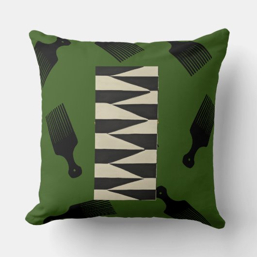 Coussin Afro souffle vert (Recto)