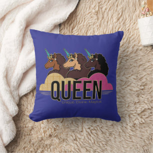 Coussin Afro Unicorn Queen Trio Design