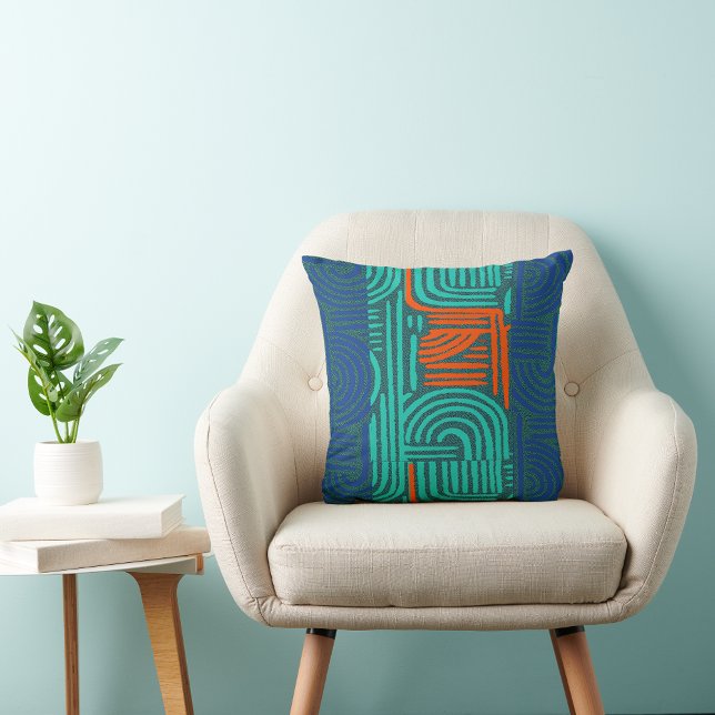Coussin Afrocentric Geometric Graphic Motif (Créateur téléchargé)
