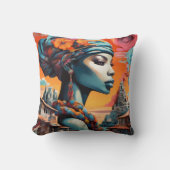 Coussin "Afrofuturisme : Rêves dynamiques du patrimoine" (Recto)