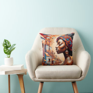 Coussin "Afrofuturisme : Rêves vibrants d'héritage"