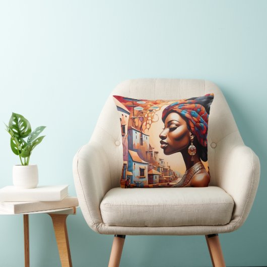 Coussin "Afrofuturisme : Rêves vibrants d'héritage" (Chaise)