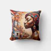 Coussin "Afrofuturisme : Rêves vibrants d'héritage" (Recto)