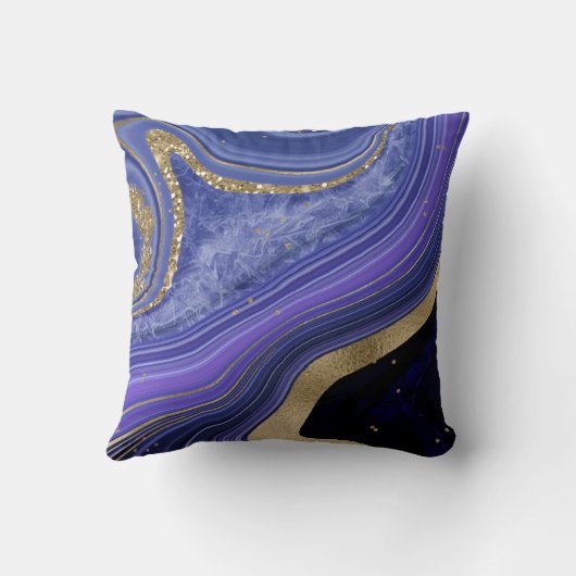 Coussin Agate Abstrait V1 - Minuit ID827 (Verso)
