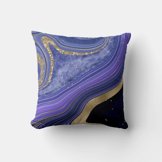 Coussin Agate Abstrait V1 - Minuit ID827 (Recto)