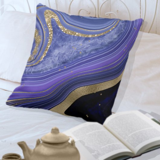 Coussin Agate Abstrait V1 - Minuit ID827