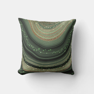Coussin Agate de Parties scintillant d'or bleu moderne