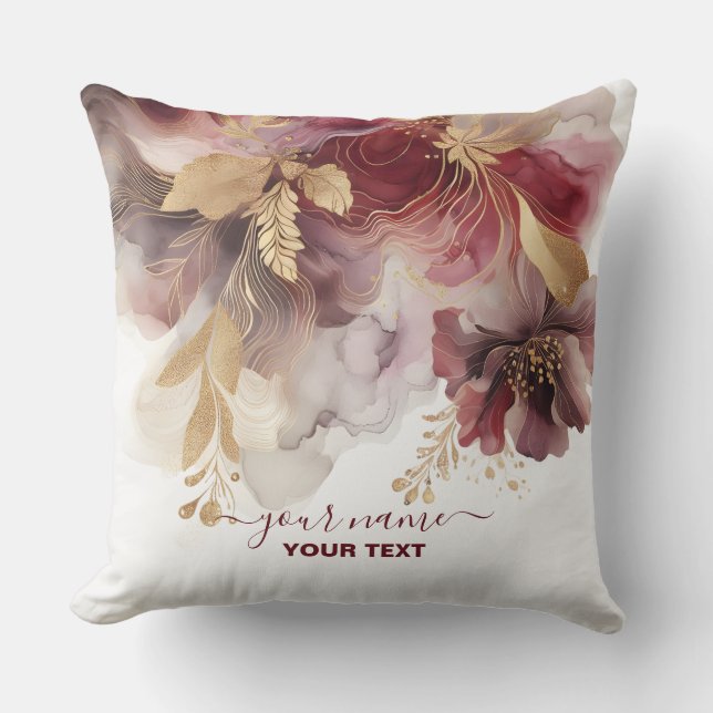 Coussin Agate floral de Parties scintillant de Bourgogne e (Recto)