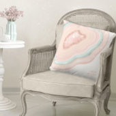 Coussin Agate Geode Mariage Rose Parties scintillant Gold