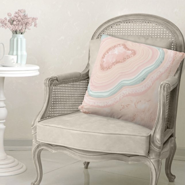 Coussin Agate Geode Parties scintillant Rose Gold ID647 (Créateur téléchargé)