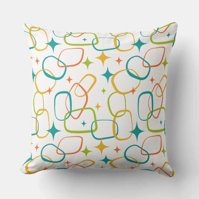Coussin Âge Atomique Moderne Milieu de Siècle Géométrique  (Recto)
