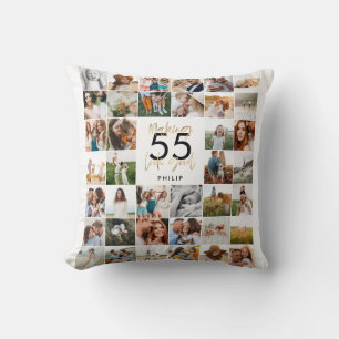 Coussin âge modifiable chic anniversaire multi photo scrip