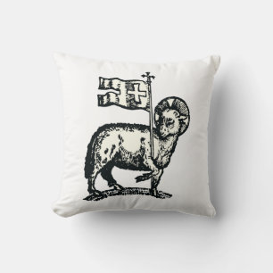 Coussin Agneau de Dieu symbole de la foi chrétienne