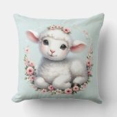 Coussin Agneau mignon avec la couronne florale (Recto)
