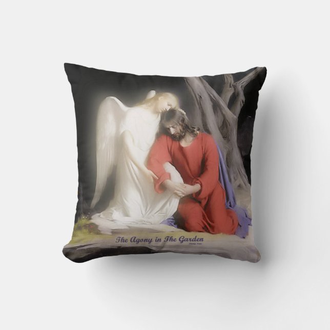 Coussin Agonie dans le jardin (Recto)