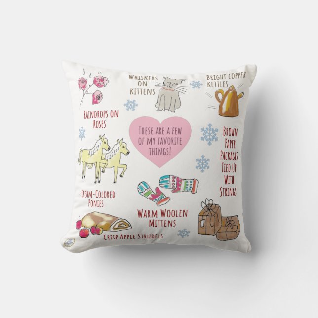 Coussin Agréable Confortant Mes Choses Favorites Whimsical (Recto)