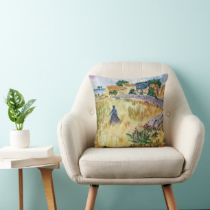 Coussin Agritourisme de Provence dans le style de Van Gogh