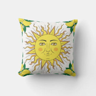 Coussin agrumes tropicaux citrons fruits à fleurs encadren