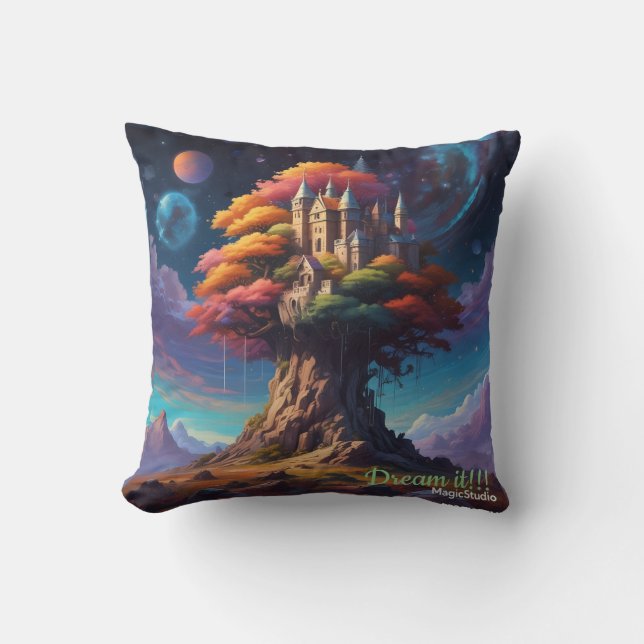 Coussin AI Dream Tree Castle Jeu d'oreiller (Recto)