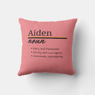 Coussin Aiden, Garçon Personnalisé Nom Définition