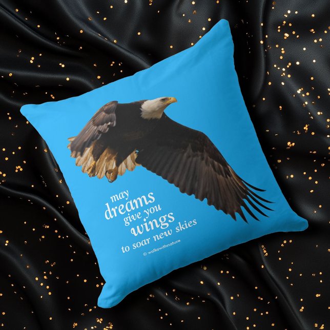 Coussin Aigle à tête blanche en vol (Stunning Bald Eagle in Flight Throw Cover Photo)