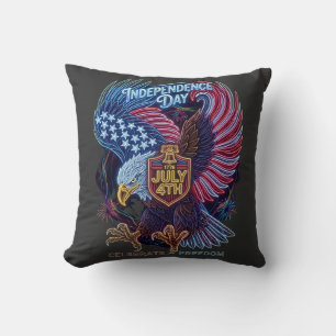 Coussin Aigle de la Liberté Lumineuse : Art Électrique du