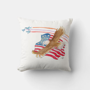Coussin Aigle et drapeau américain