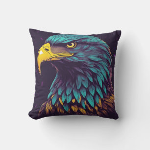 Coussin Aigle Majestic aux couleurs vives