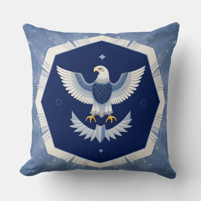 Coussin Aigle Majestueux en Vol, Cadeau Artistique Élégant (Recto)