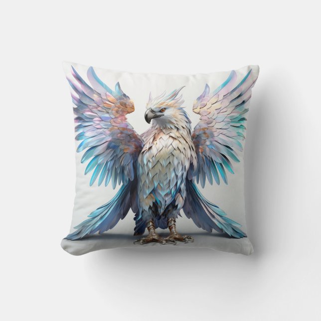 Coussin Aigle métallique Iridescendant (Recto)