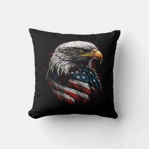 Coussin Aigle Patriotique USA Drapeau Américain 4 Juillet