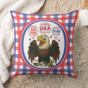 Coussin Aigle royal avec feux d'artifice – États-Unis 250 