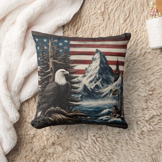 Coussin Aigle sur le paysage Pittoresque-américain (Couverture)