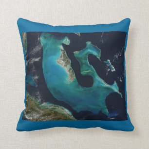 Coussin Aigue-marine Bahamas abstraites