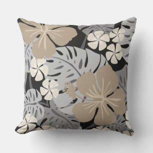Coussin Ailani Hawaïen Hibiscus Tropical - Réversible