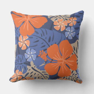 Coussin Ailani Hawaïen Hibiscus Tropical - Réversible