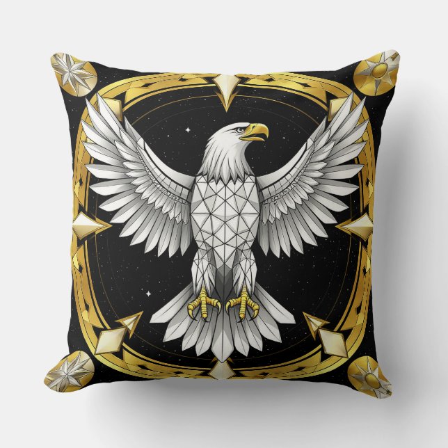 Coussin Ailes de l'aigle abstrait numérique esthétique mod (Recto)