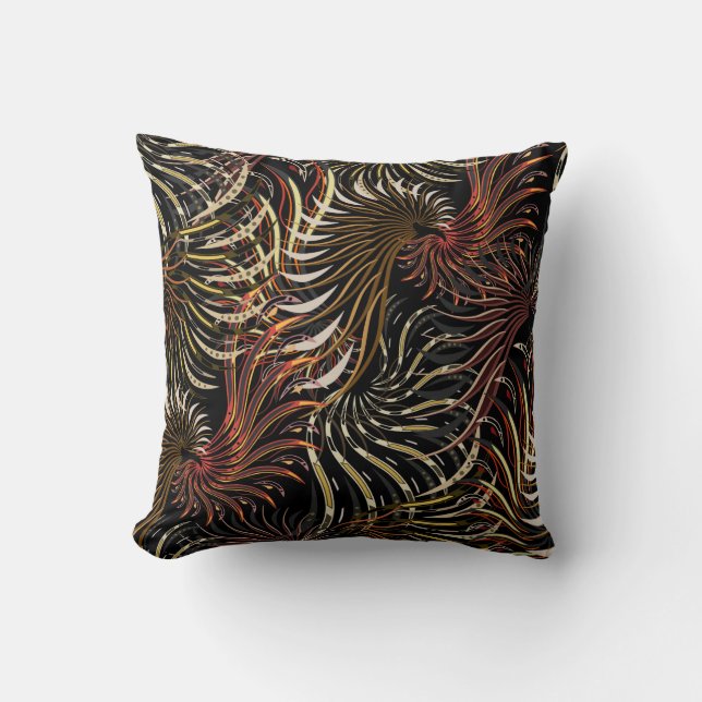 Coussin Ailes - modernes - résumé - brun (Recto)