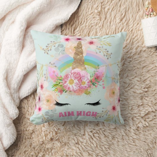 Coussin AIM HIGH Rose Gold Parties scintillant Unicorn Fac (Couverture)