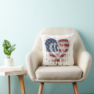 Coussin Aime le drapeau américain