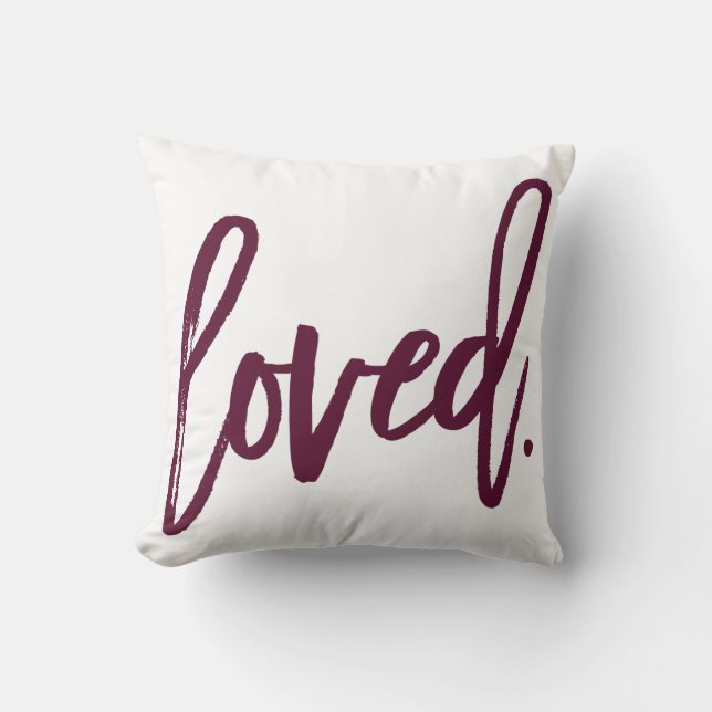 Coussin Aimé. Typographie de script tendance moderne Bourg (Recto)
