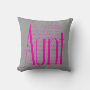 Coussin Aimer les mots pour la tante