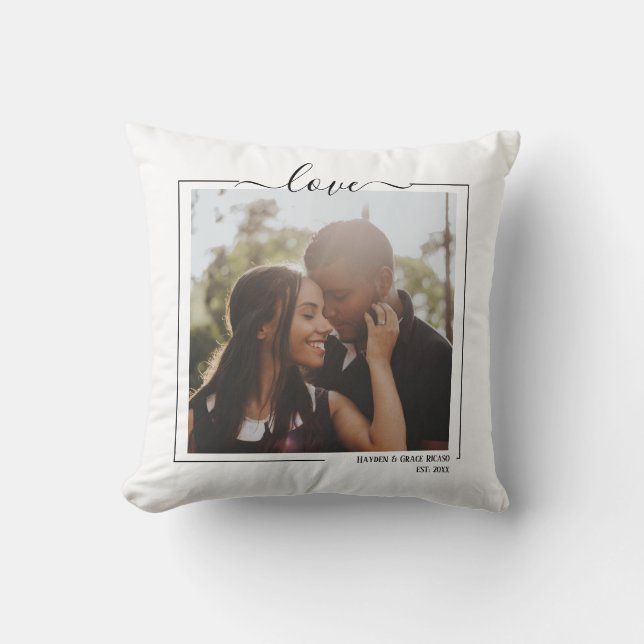 Coussin Aimer Photo Et Texte Personnalisés (Recto)