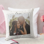 Coussin Aimer Photo Et Texte Personnalisés<br><div class="desc">Amour thème Personnalisé Photo et Typographie de texte jetez l'oreiller de Ricaso - ajoutez vos propres photos et texte à ce grand coussin/coussin à deux côtés</div>