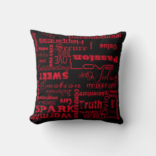 Coussin Aimer rouge chaud Aesthétique Mots Script