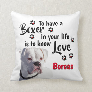 Coussin Aimer un chiot de boîte blanche
