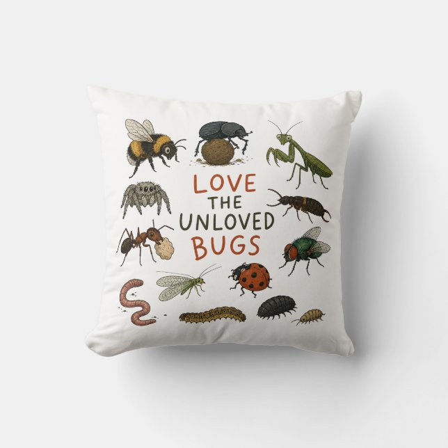 Coussin Aimez les insectes méprisés (Recto)