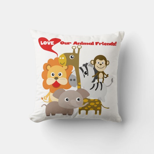 Coussin Aimez nos amis animaux (Recto)